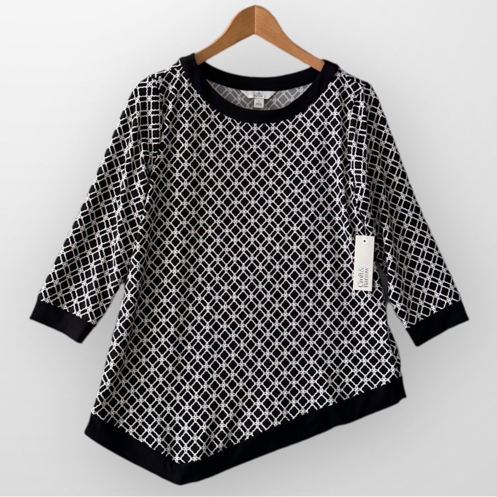 Croft & Barrow Black and White Blouse